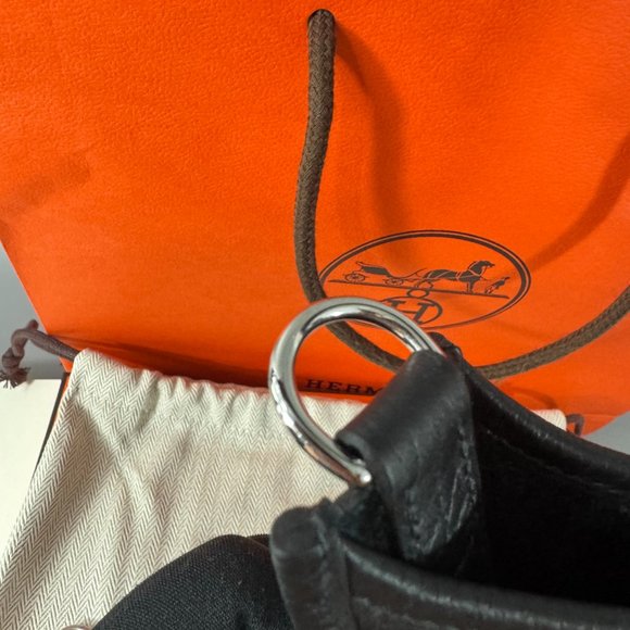 NWT Authentic Hermes Mini Black Leather Evelyn Crossbody Bag - Picture 8 of 12